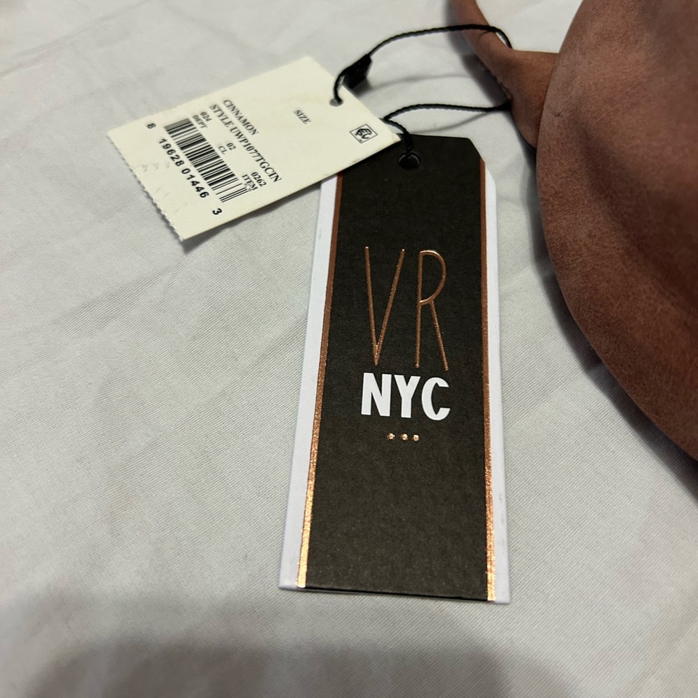 VR NYC Violet Ray Cinnamon Brown Vegan Suede Backpack NWT - Picture 5 of 13